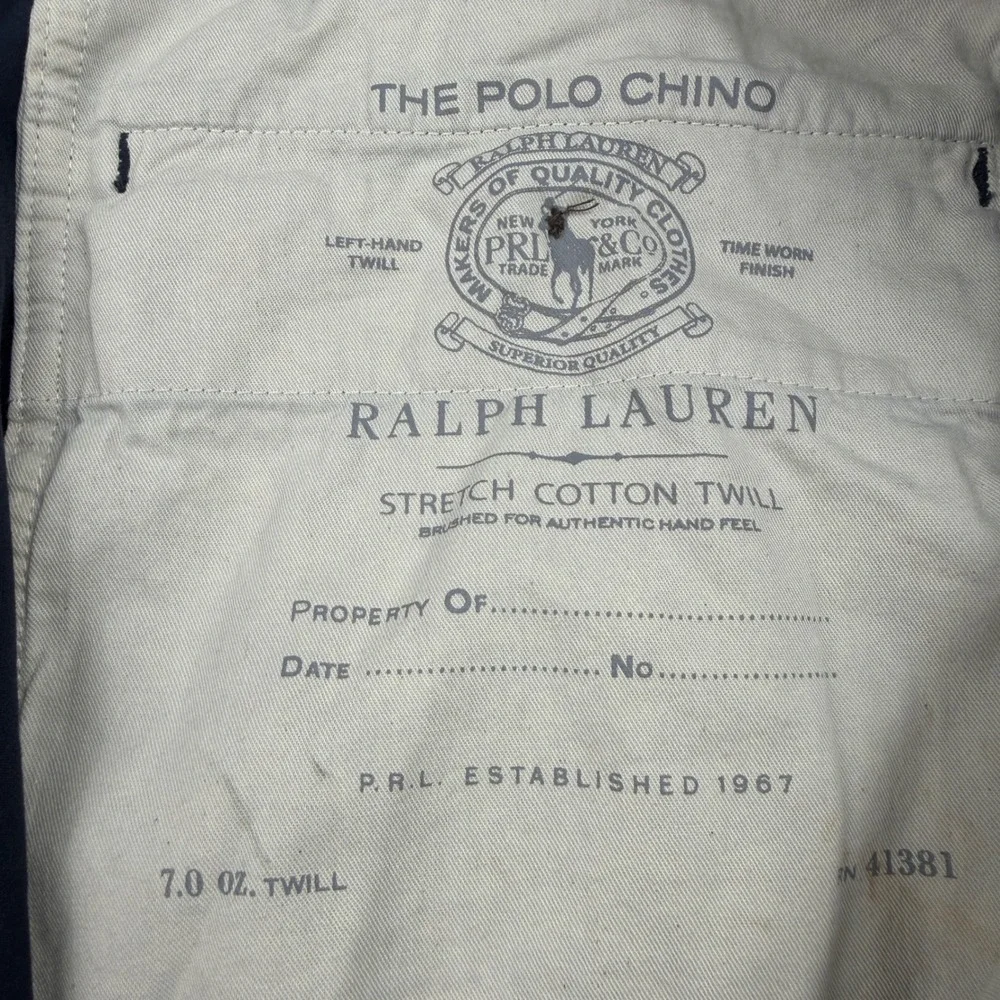 Polo Ralph Lauren Mens Stretch Classic Fit Chino Pants Navy Blue 56x30 2321
